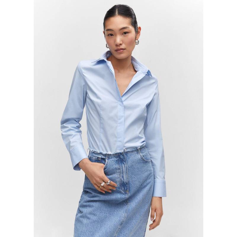 Hemd, Langarm Damen Saphirblau XL von MANGO