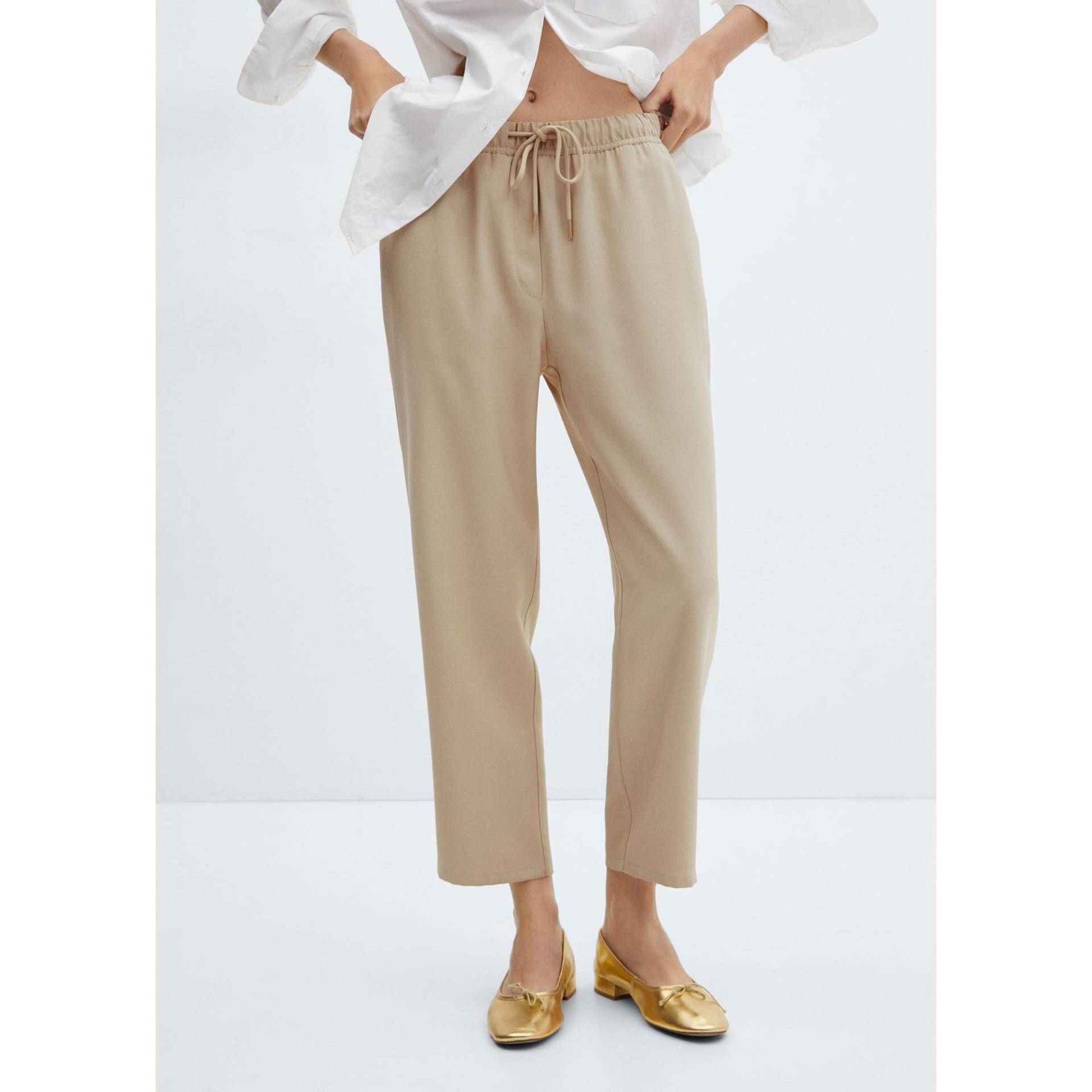 Hose Damen Beige L von MANGO