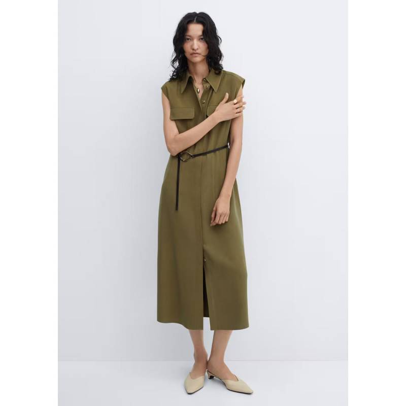 Kleid Damen Khaki S von MANGO