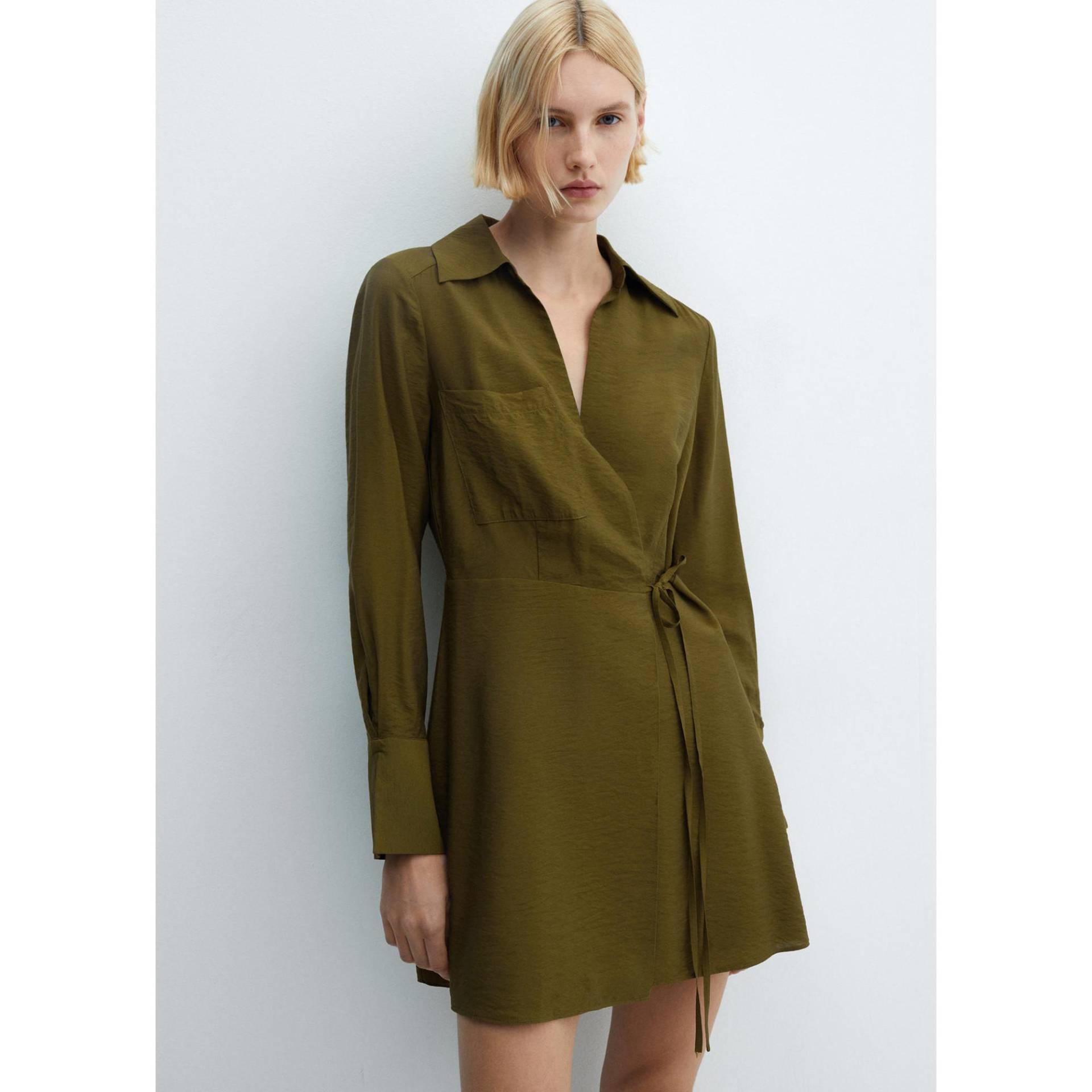 Kleid Damen Khaki XL von MANGO