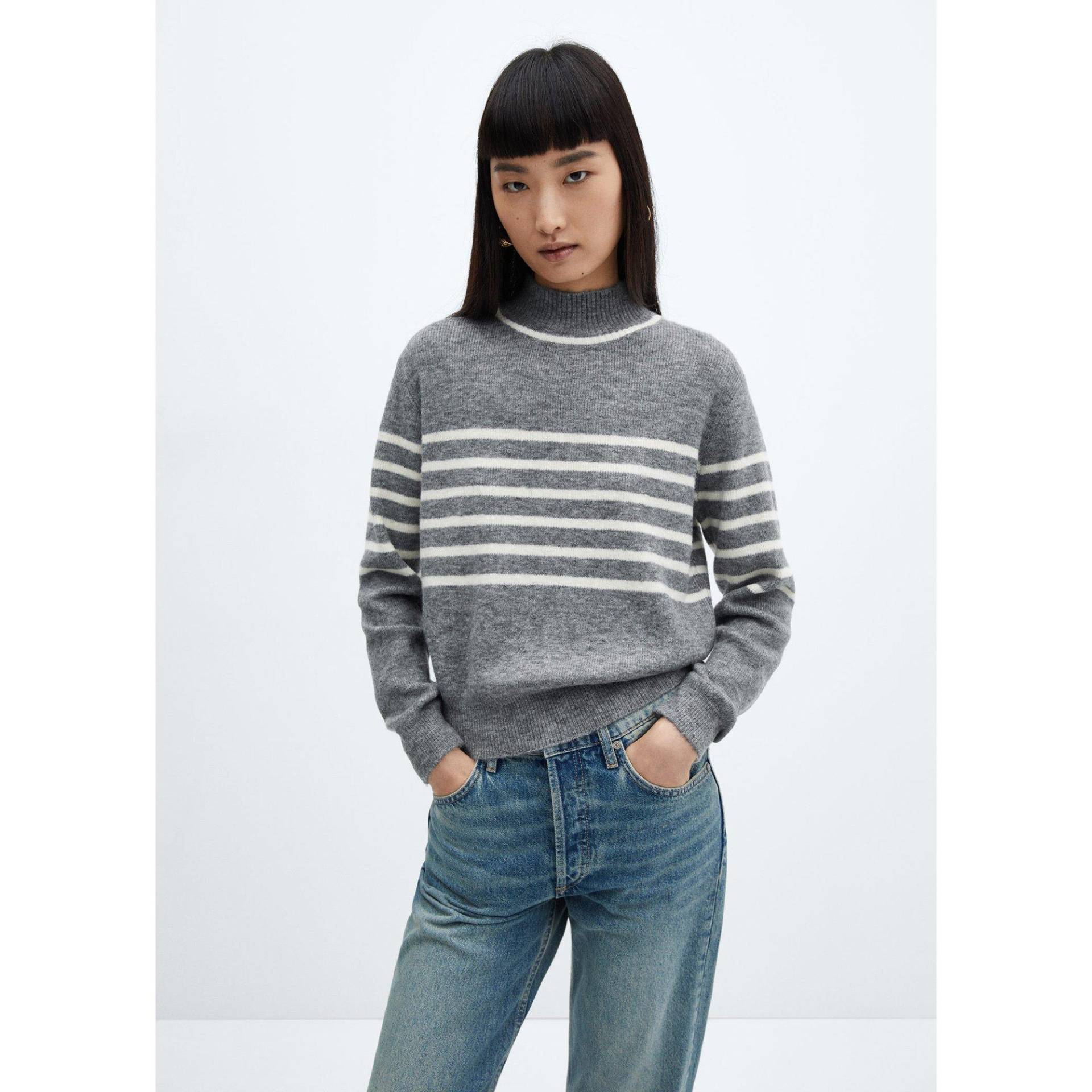 Sweatshirt Damen Hellgrau XS von MANGO