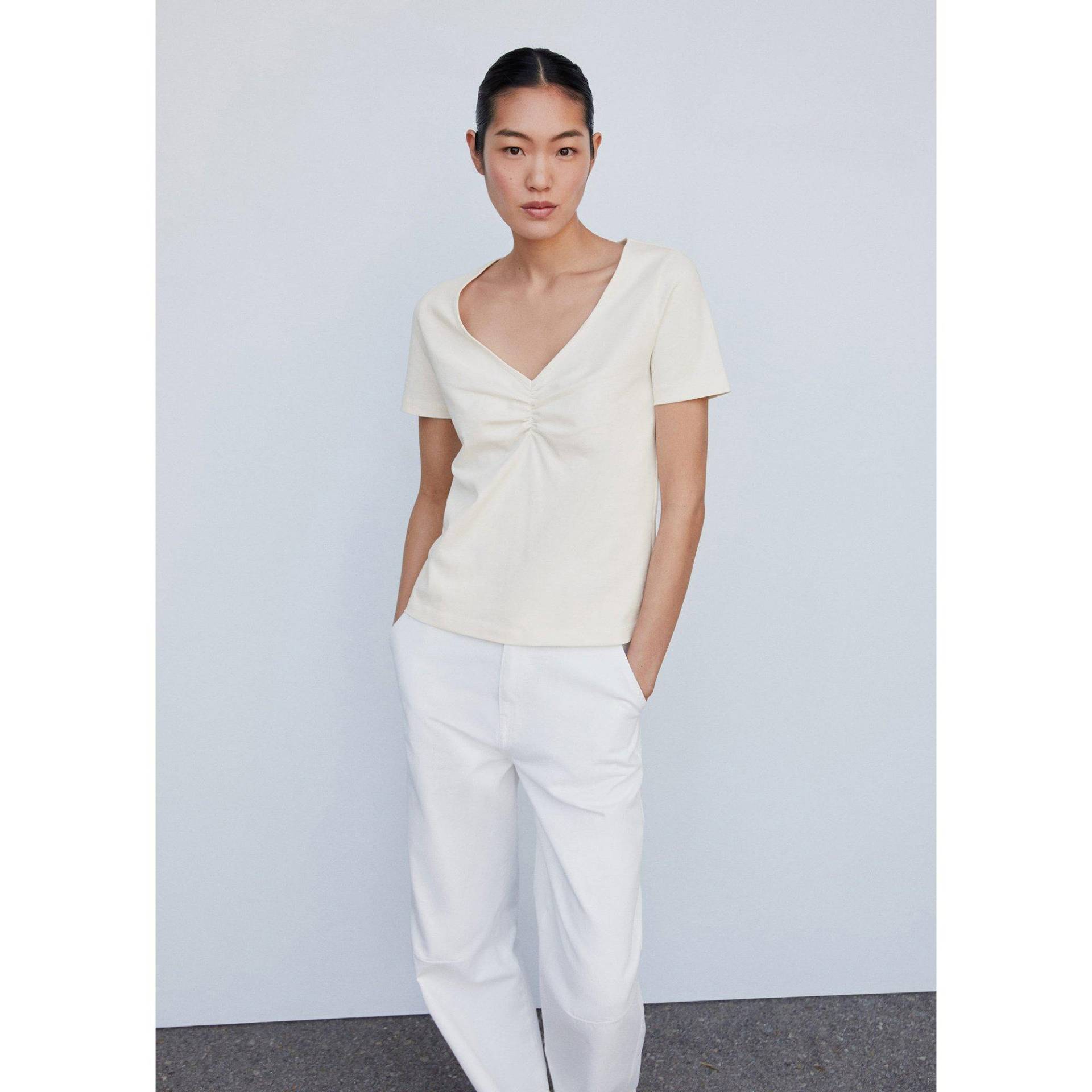 T-shirt Damen Ecru L von MANGO