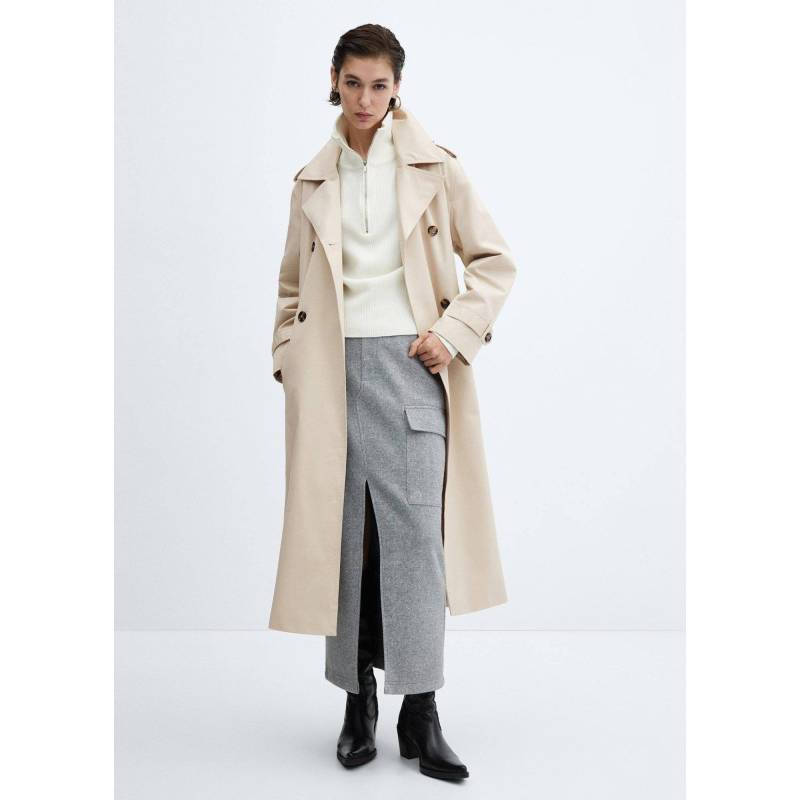 Trenchcoat Damen Steingrau M von MANGO