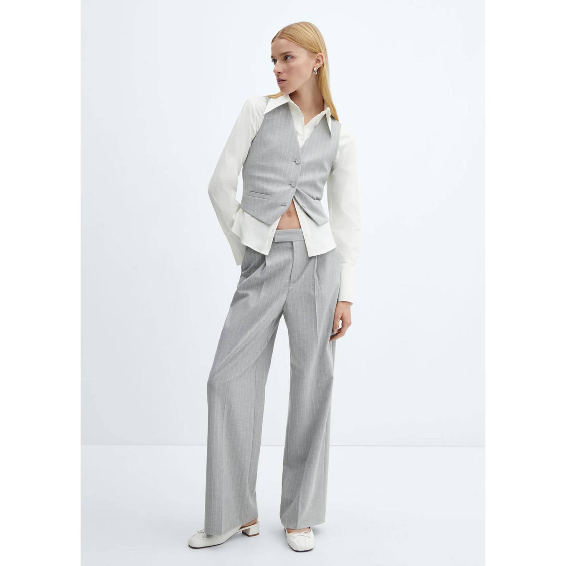 Weste Damen Grau Melange S von MANGO