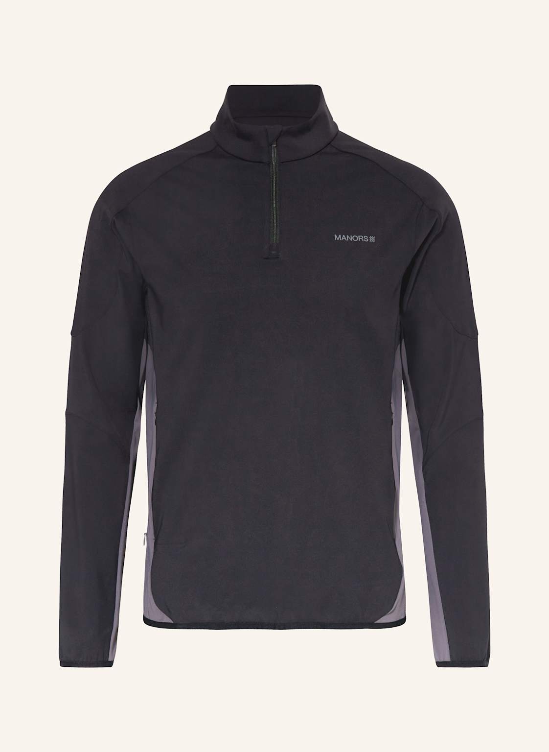 Manors Midlayer Quarter Zip Tech schwarz von MANORS