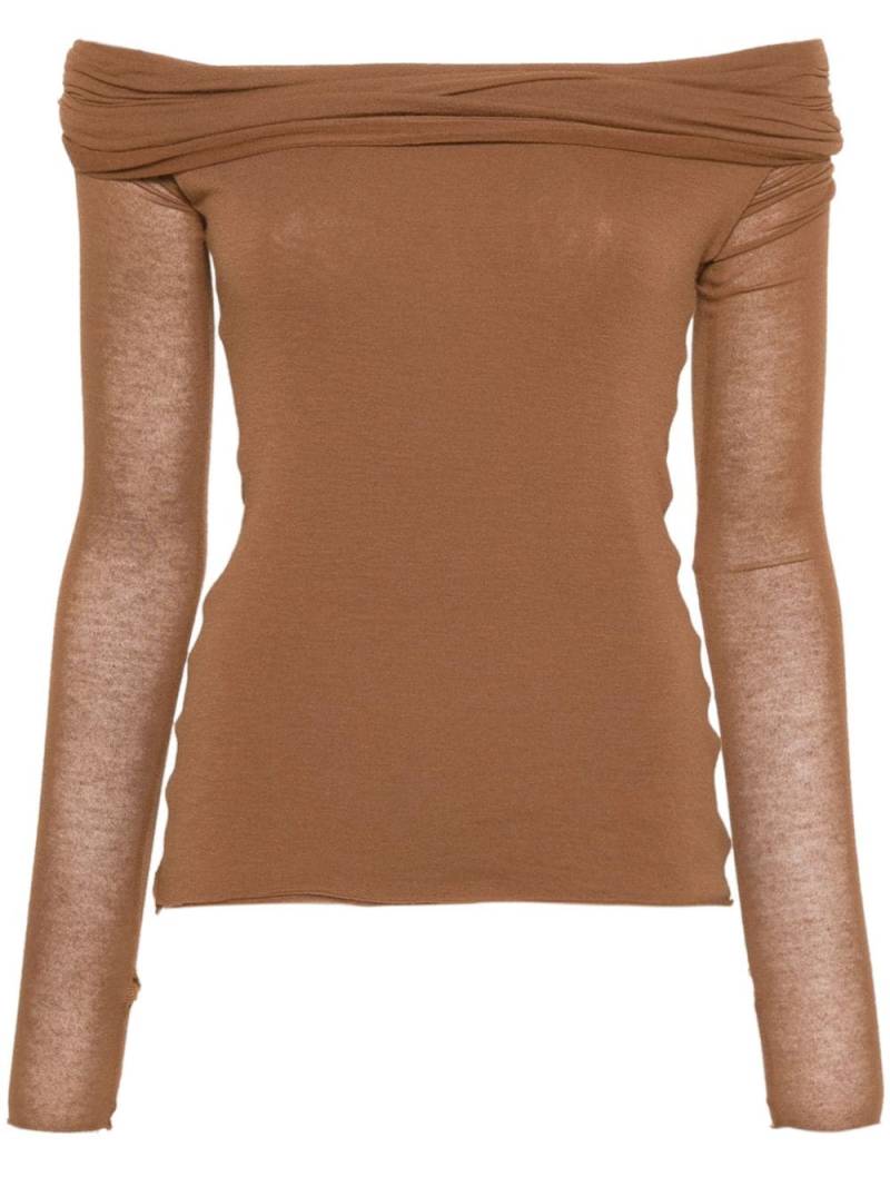 MANURI Amara off-shoulder top - Brown von MANURI