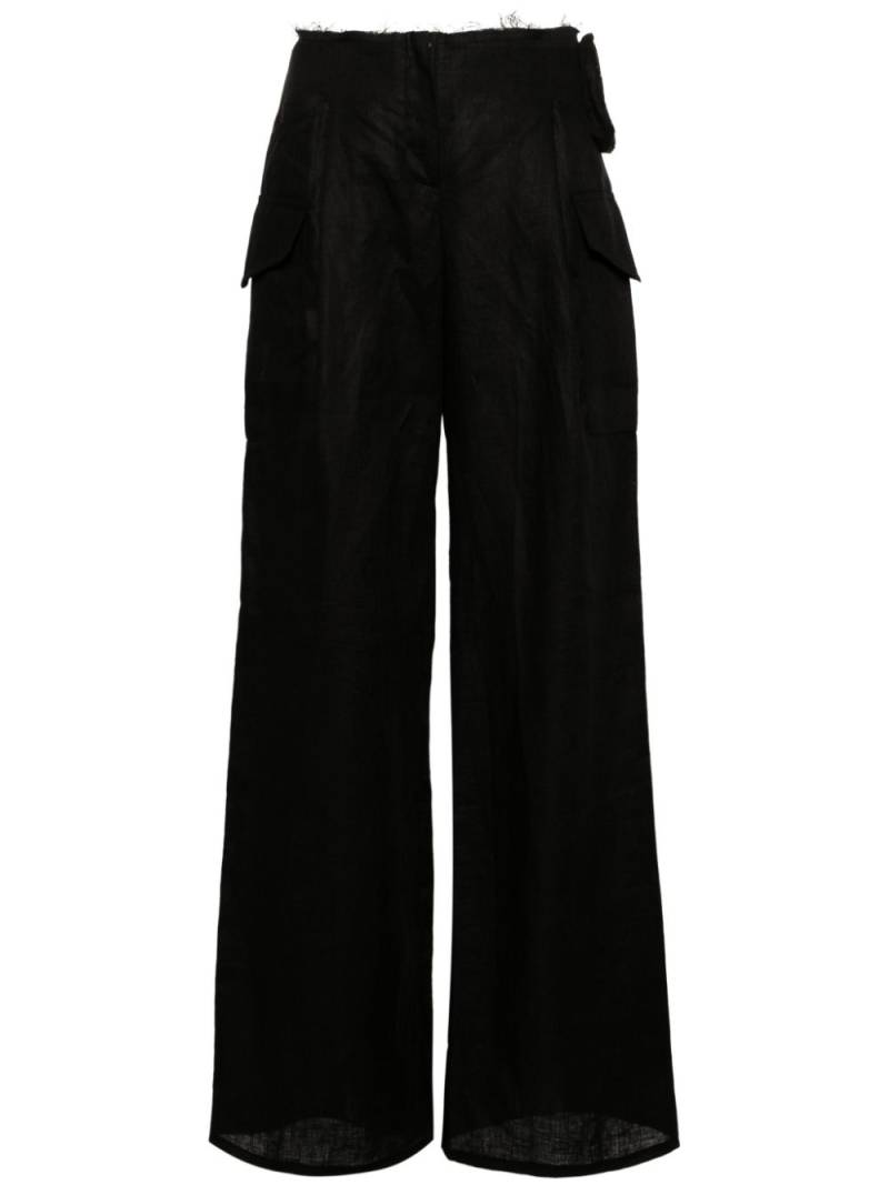 MANURI Pimmy 2.4 linen trousers - Black von MANURI