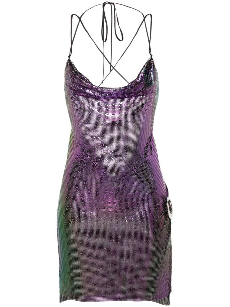 MANURI Tropicana chainmail minidress - Purple von MANURI