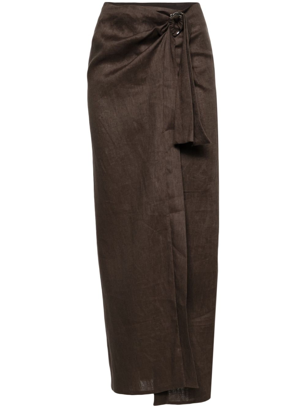 MANURI asymmetric linen maxi skirt - Brown von MANURI