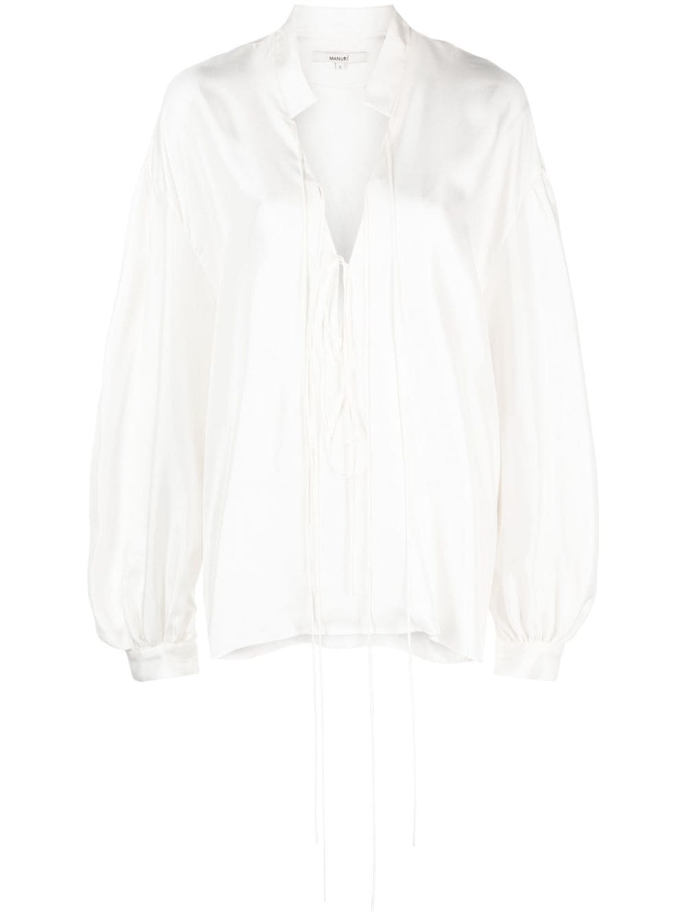 MANURI drop-shoulder silk shirt - White von MANURI