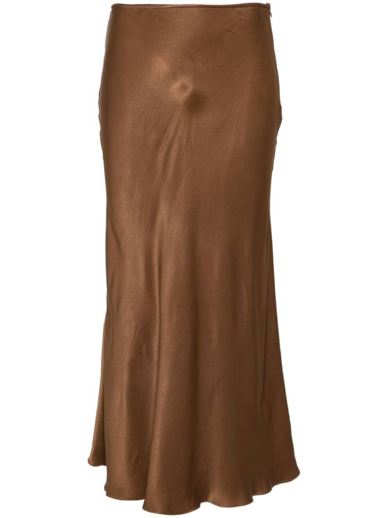 MANURI Sunny satin midi skirt - Brown von MANURI