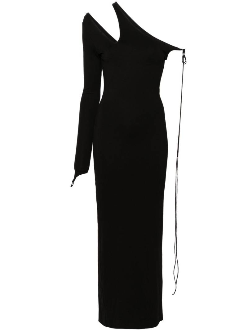 MANURI one-sleeve jersey maxi dress - Black von MANURI