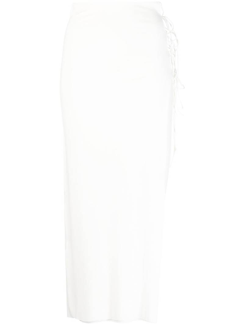 MANURI slit lace-up skirt - White von MANURI