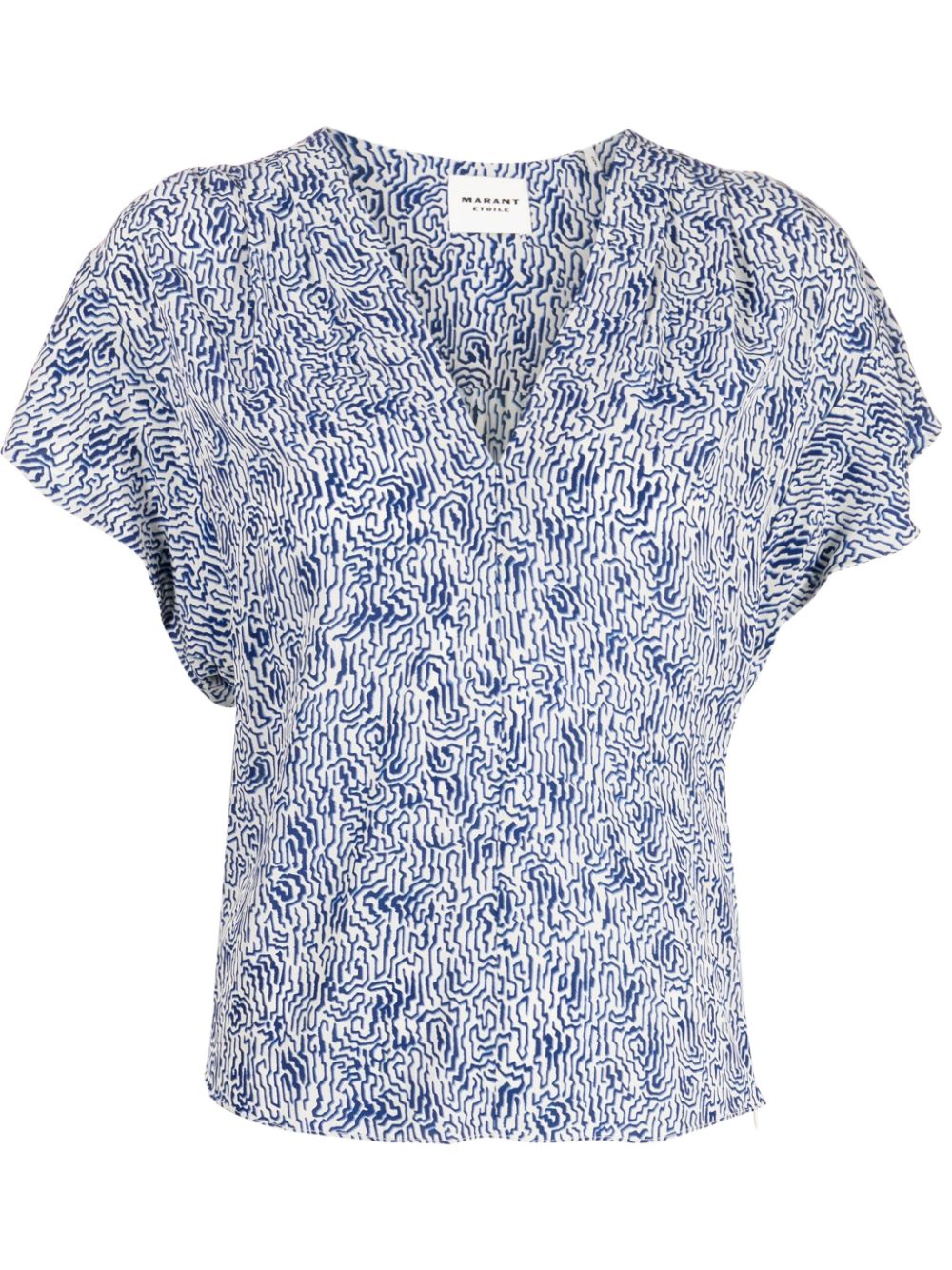 MARANT ÉTOILE Delocia abstract-print V-neck blouse - Blue von MARANT ÉTOILE