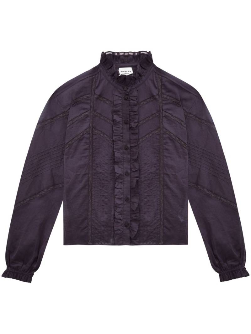 MARANT ÉTOILE Gaia embroidered cotton blouse - Purple von MARANT ÉTOILE