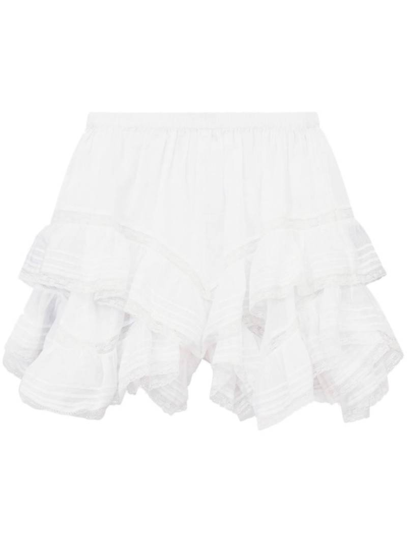 MARANT ÉTOILE Gisele ruffled cotton shorts - White von MARANT ÉTOILE