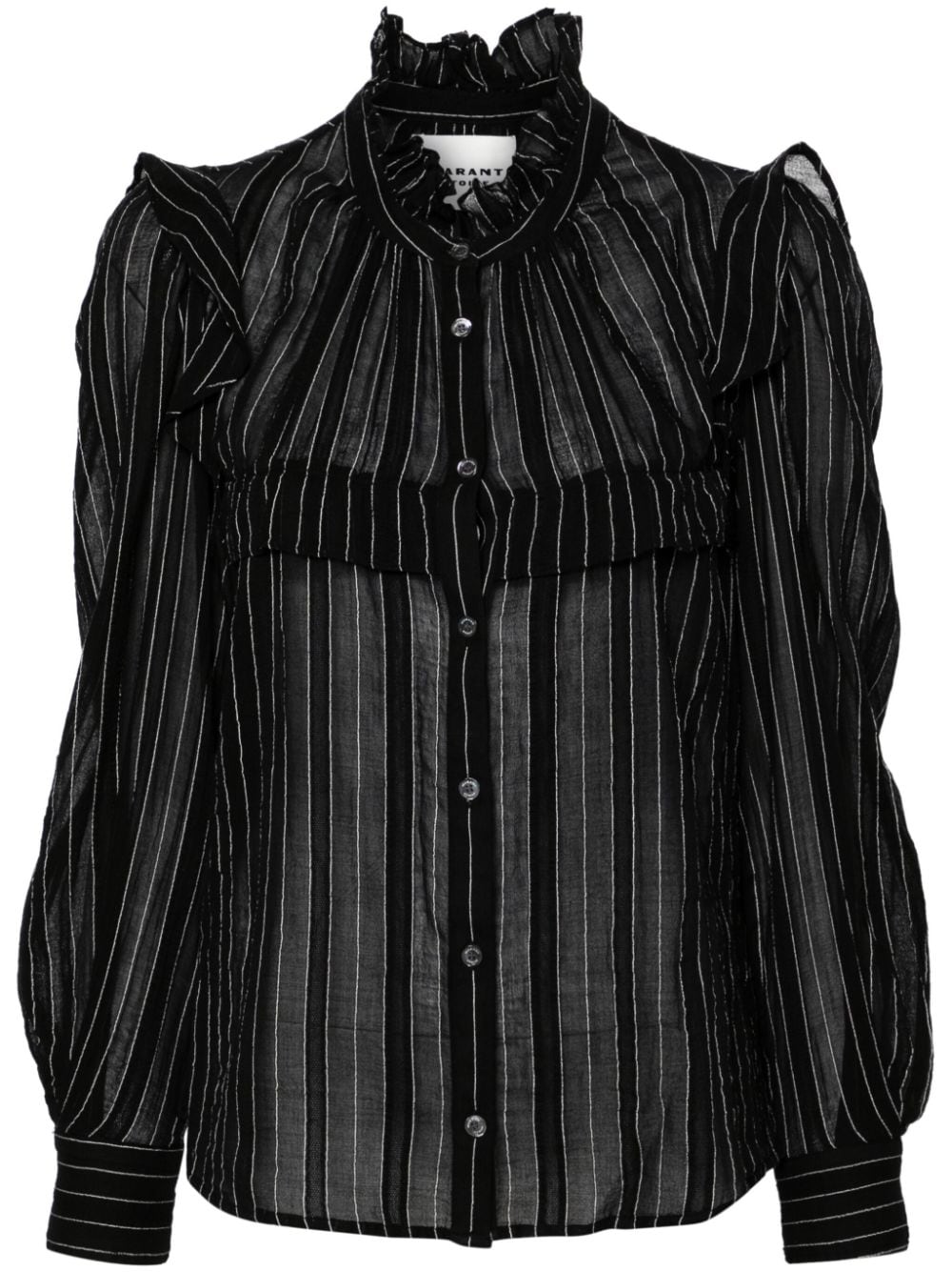 MARANT ÉTOILE Idety pinstriped cotton shirt - Black von MARANT ÉTOILE