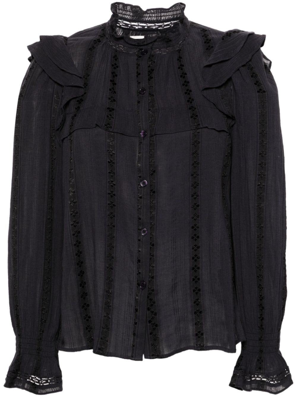 MARANT ÉTOILE Jatedy ruffled blouse - Black von MARANT ÉTOILE