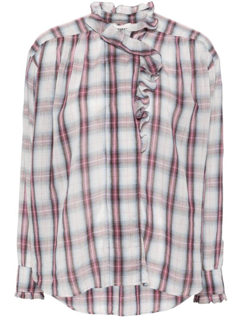 MARANT ÉTOILE Pamias ruffled checked blouse - White von MARANT ÉTOILE