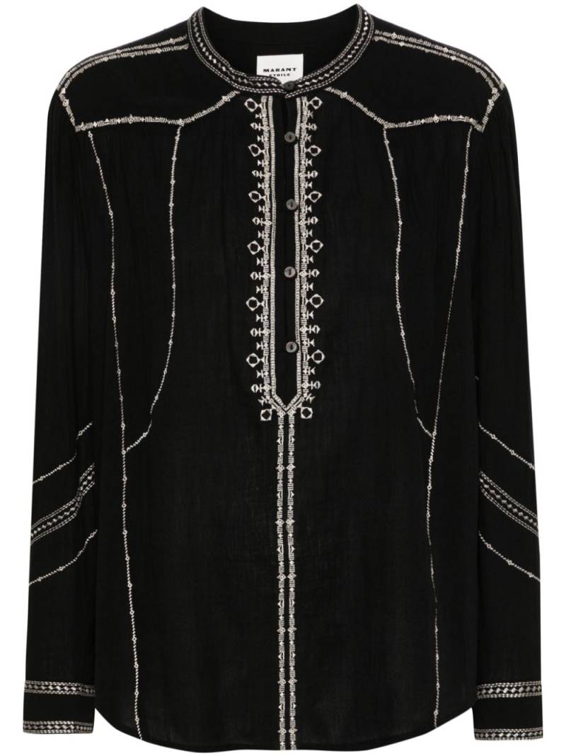 MARANT ÉTOILE Pelson embroidered cotton blouse - Black von MARANT ÉTOILE