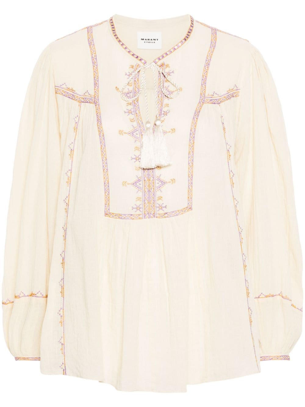 MARANT ÉTOILE Silekia geometric-embroidery blouse - Yellow von MARANT ÉTOILE