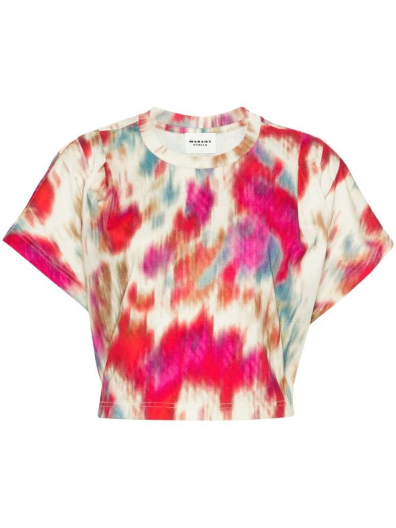 MARANT ÉTOILE Zilia abstract-print cropped T-shirt - Pink von MARANT ÉTOILE