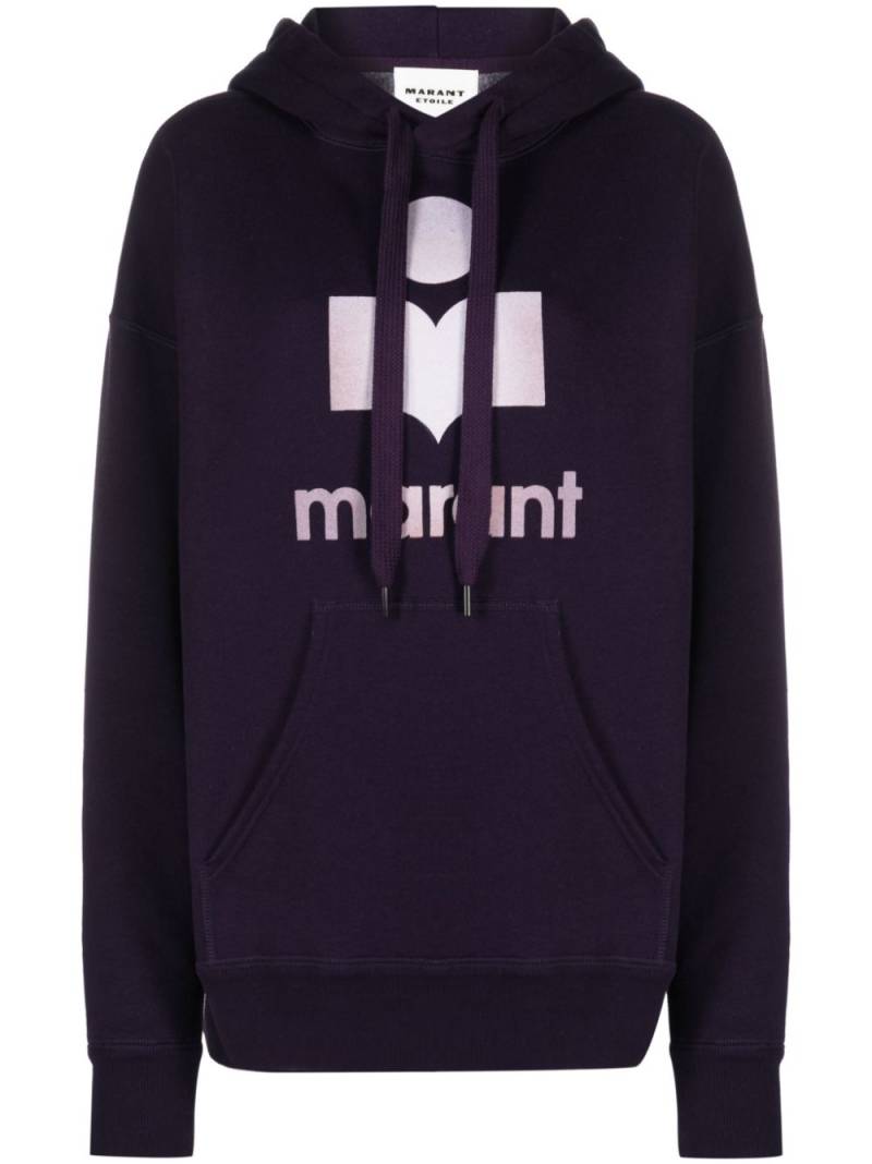 MARANT ÉTOILE flocked-logo drawstring hoodie - Purple von MARANT ÉTOILE