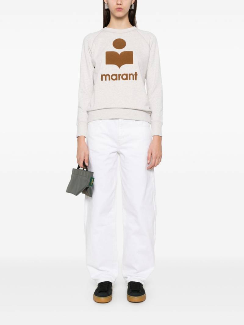 MARANT ÉTOILE flocked-logo sweatshirt - Neutrals von MARANT ÉTOILE