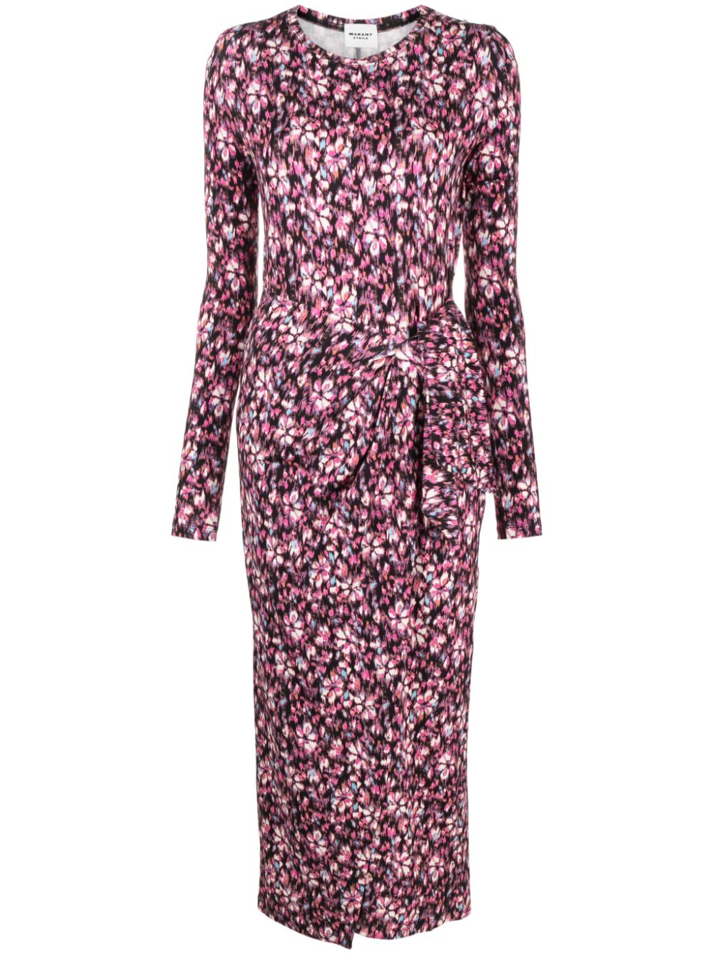 MARANT ÉTOILE floral-print long-sleeve midi dress - Black von MARANT ÉTOILE