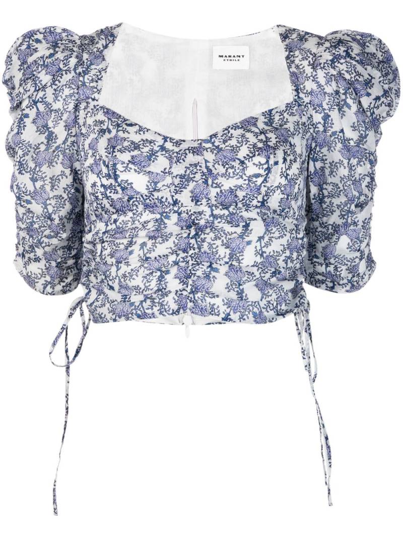 MARANT ÉTOILE Galore floral-print cotton top - Blue von MARANT ÉTOILE