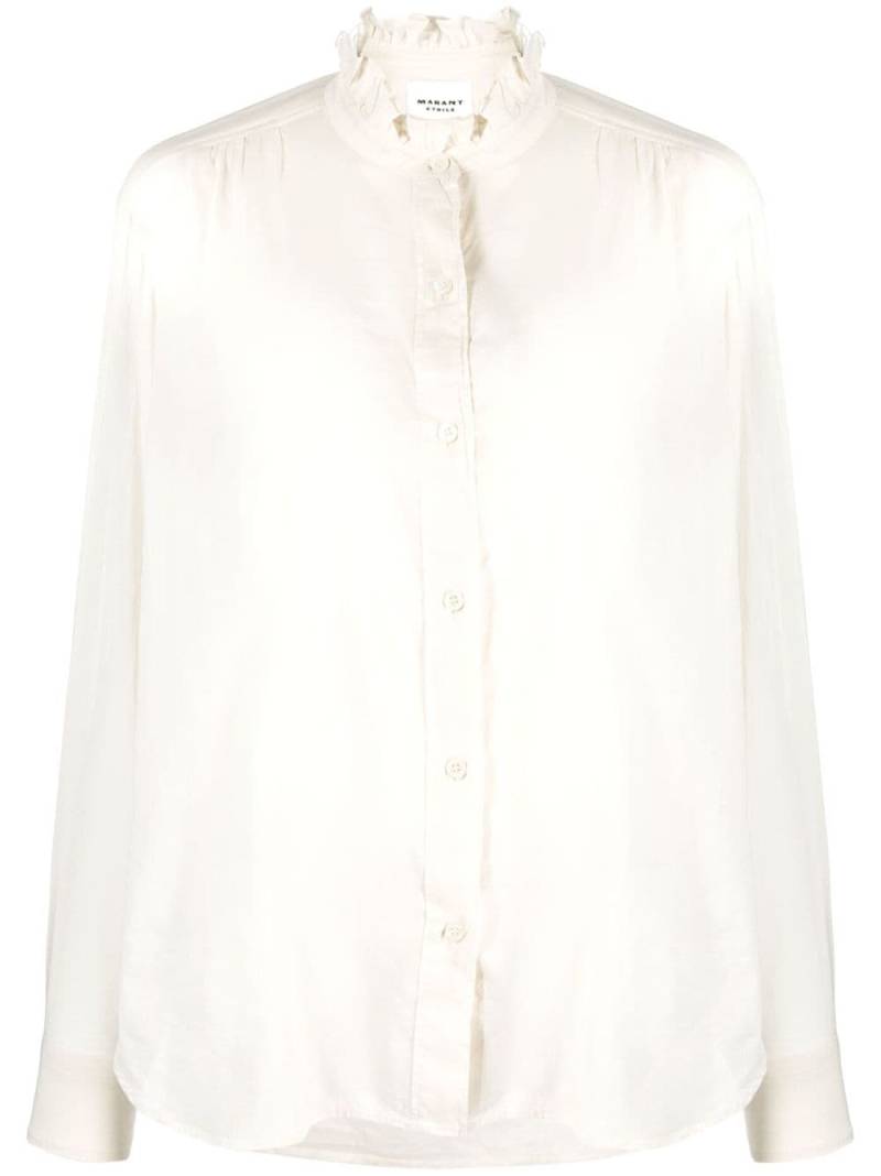 MARANT ÉTOILE frilled-neck organic cotton shirt - Neutrals von MARANT ÉTOILE