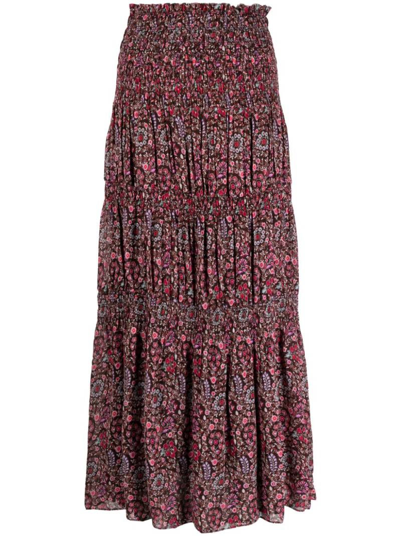 MARANT ÉTOILE graphic-print shirred midi skirt - Brown von MARANT ÉTOILE