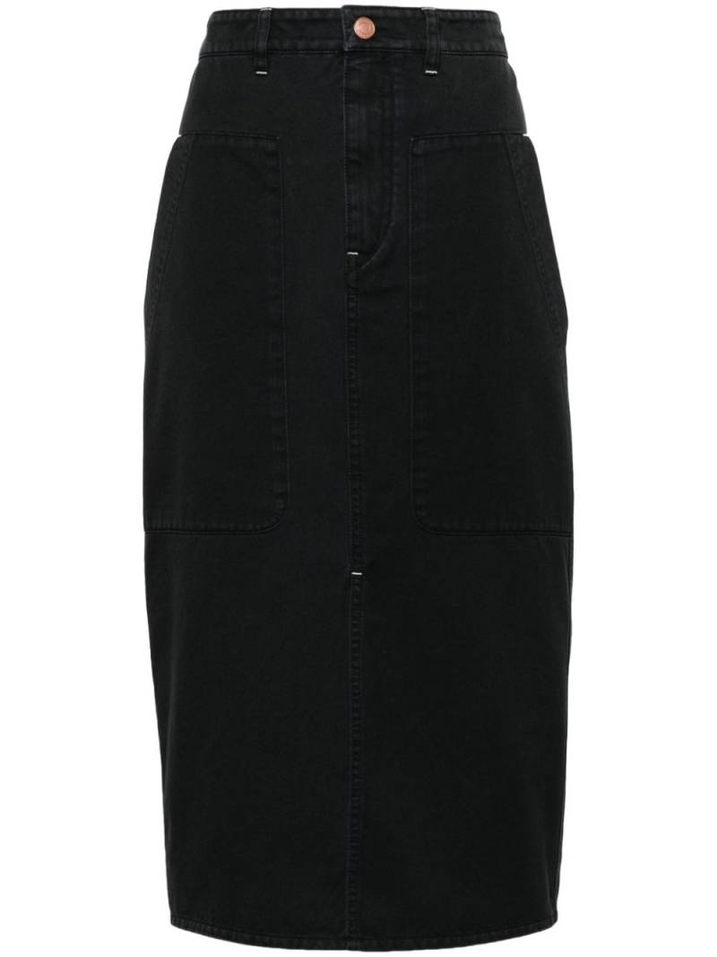 MARANT ÉTOILE Flozia twill midi skirt - Black von MARANT ÉTOILE