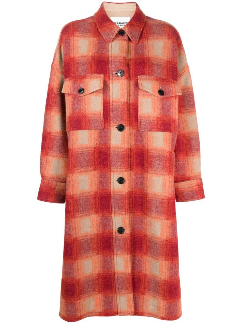 MARANT ÉTOILE plaid-check flannel midi coat - Orange von MARANT ÉTOILE