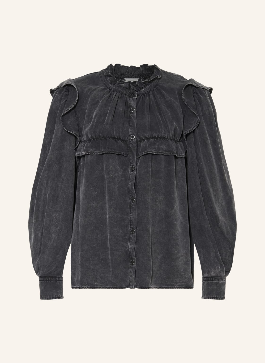 Marant Étoile Bluse Idety Mit Volants schwarz von MARANT ÉTOILE