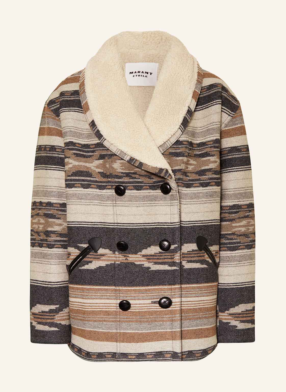 Marant Étoile Jacke Dorcas Mit Teddyfell schwarz von MARANT ÉTOILE