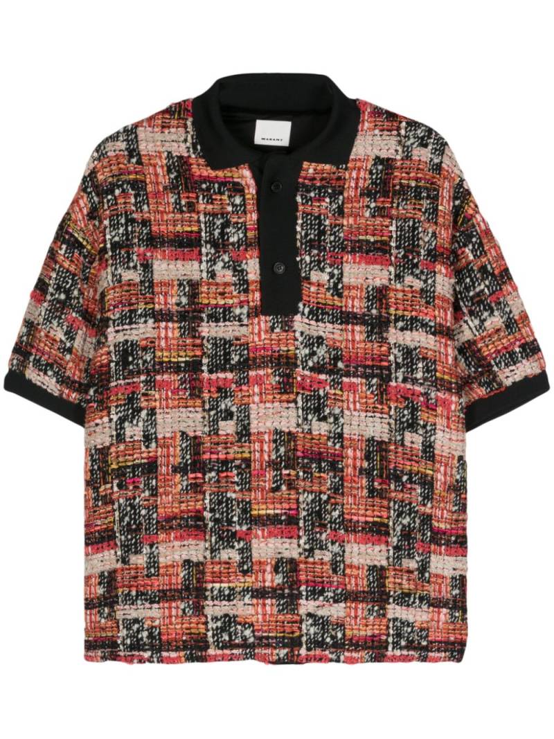 MARANT Dorian tweed polo shirt - Black von MARANT