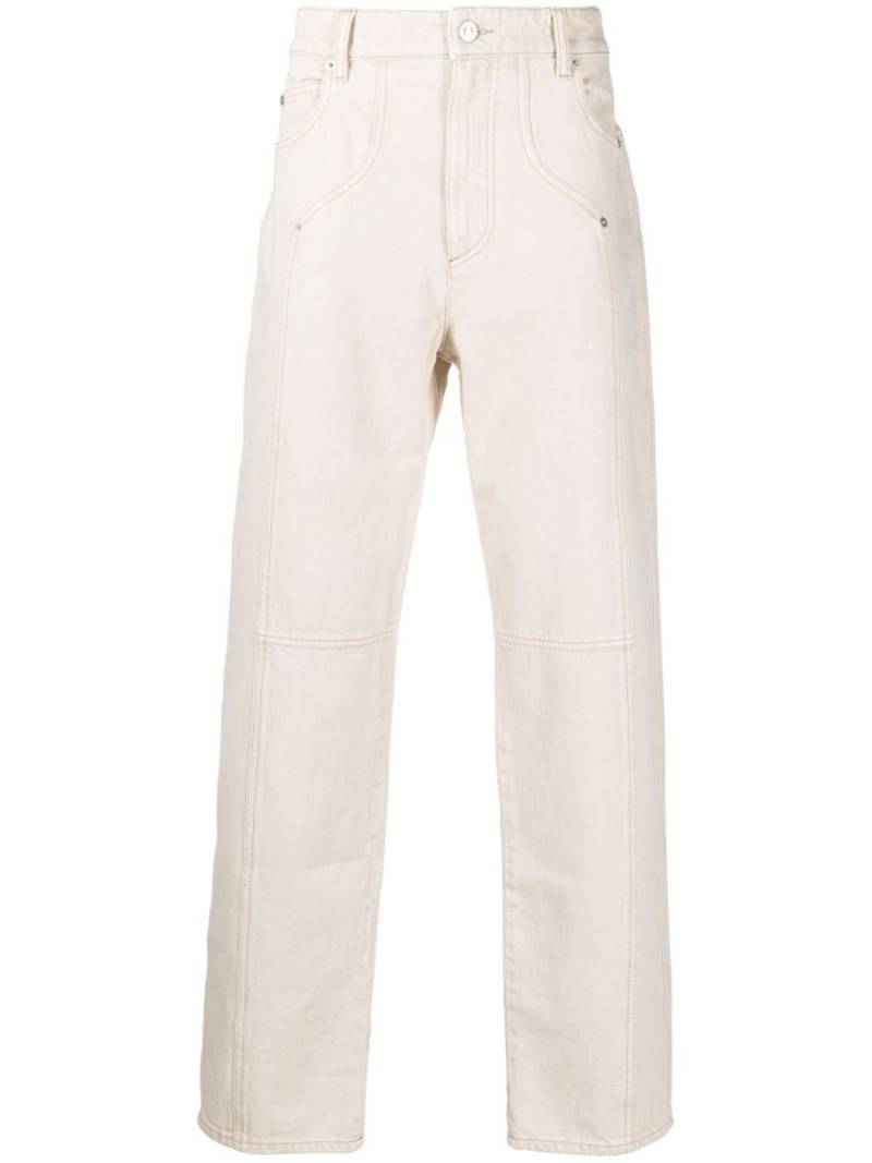 MARANT Javi cotton straigh-leg trousers - Neutrals von MARANT