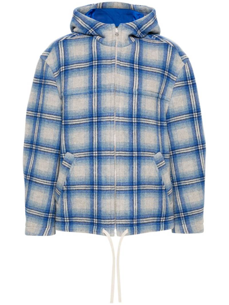 MARANT Kurt checked hooded jacket - Blue von MARANT