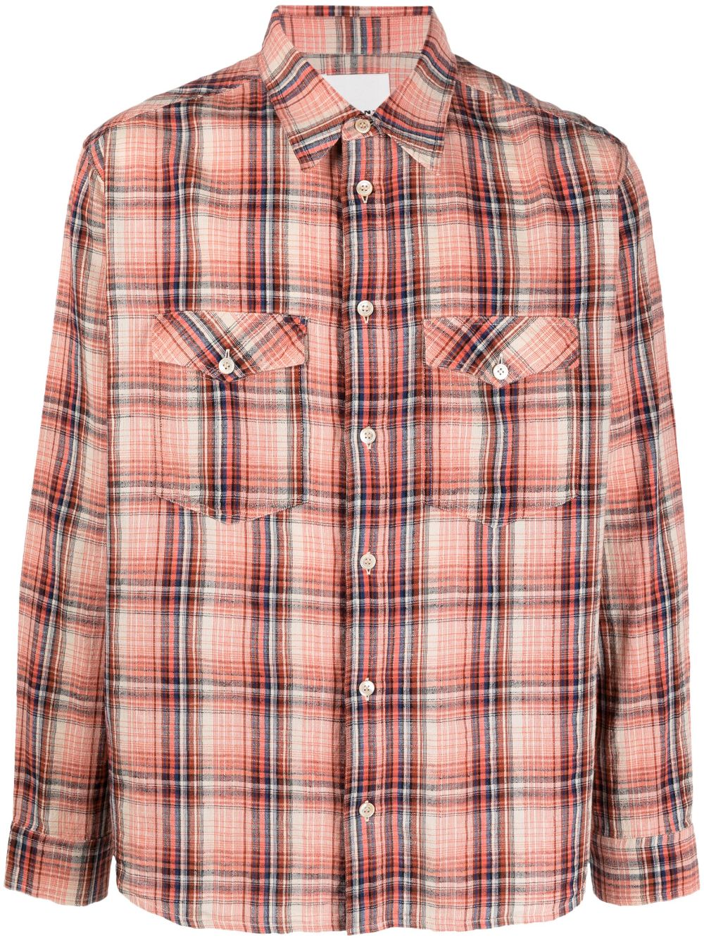 MARANT check-pattern cotton-blend shirt - Orange von MARANT