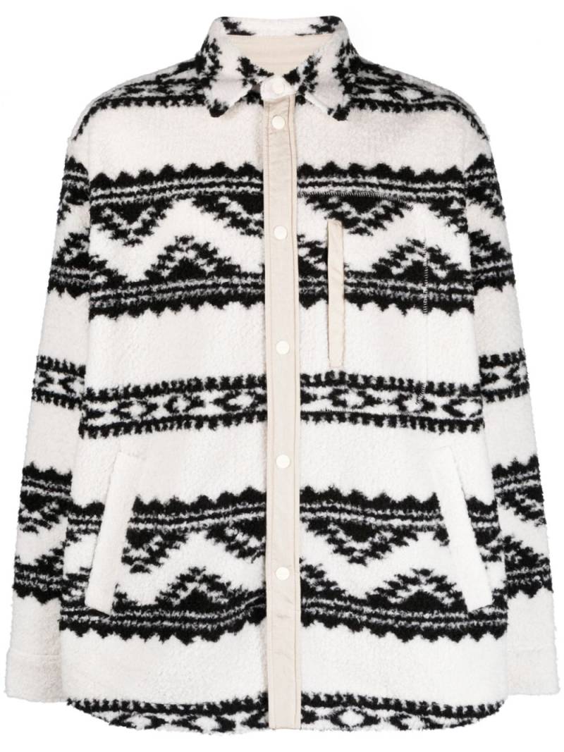 MARANT Maja jacquard shearling coat - Neutrals von MARANT