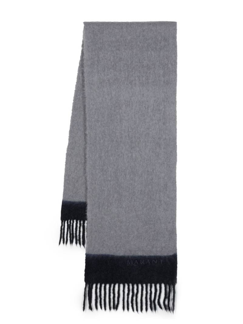 MARANT logo-embroidered two-tone scarf - Grey von MARANT