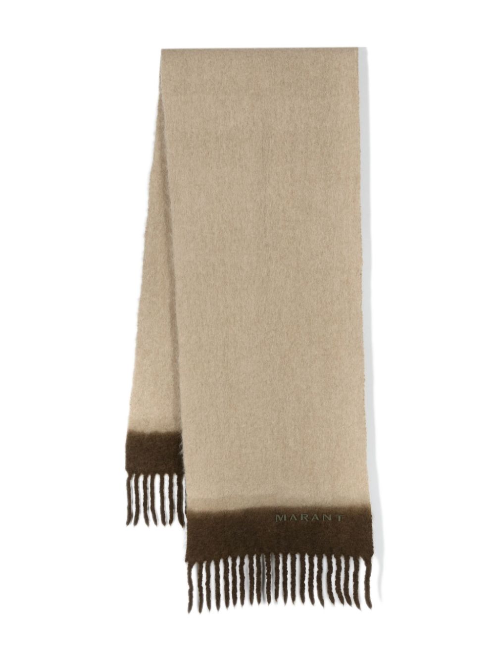 MARANT logo-embroidered two-tone scarf - Neutrals von MARANT