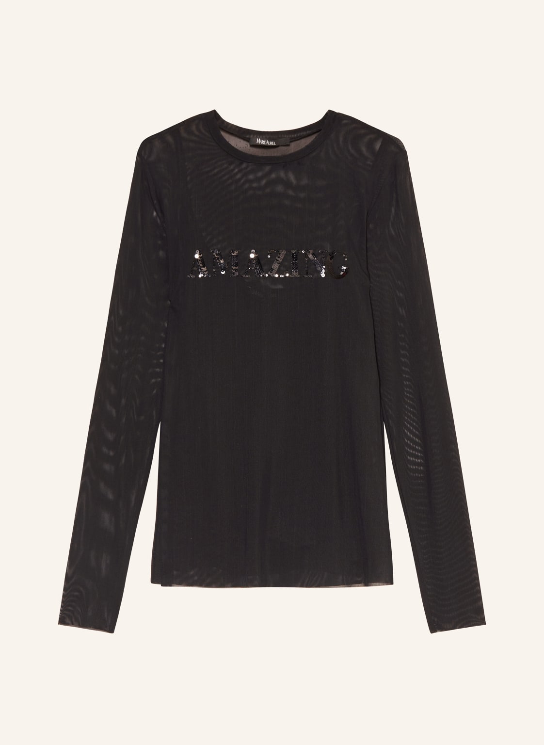 Marc Aurel Longsleeve Mit Pailletten schwarz von MARC AUREL