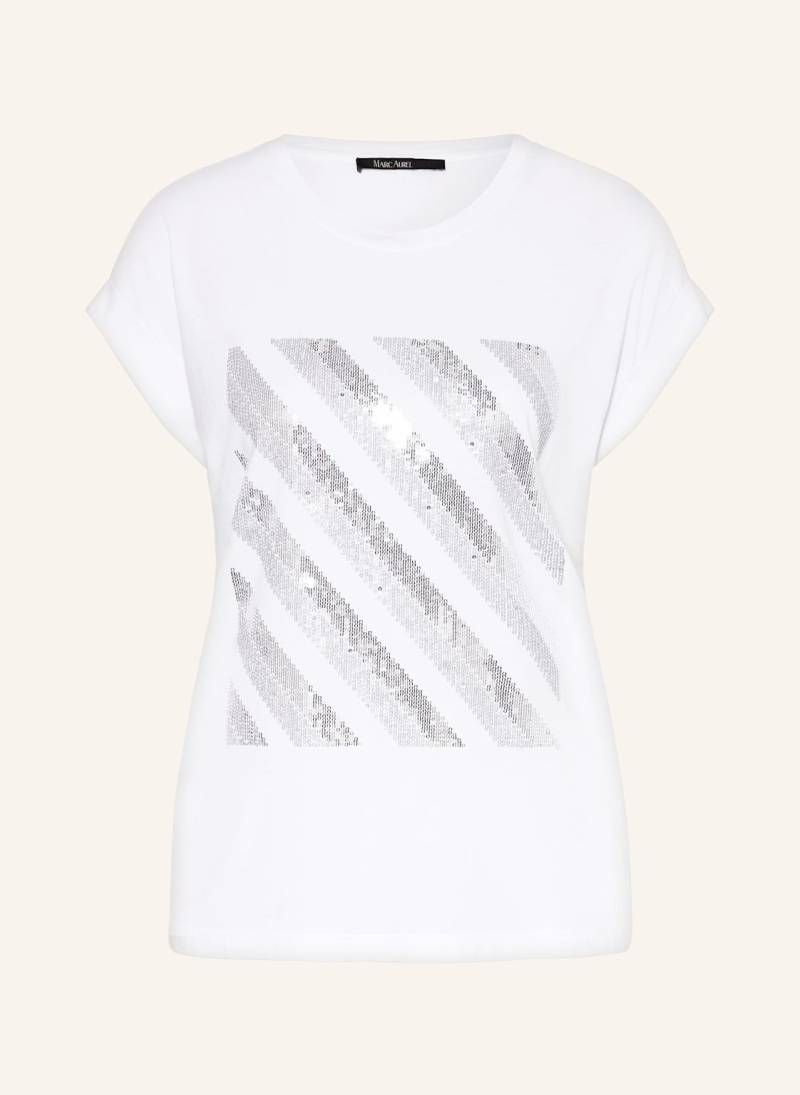 Marc Aurel T-Shirt Mit Pailletten weiss von MARC AUREL
