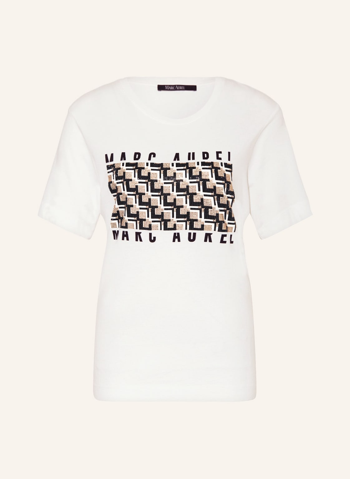Marc Aurel T-Shirt Mit Schmucksteinen weiss von MARC AUREL