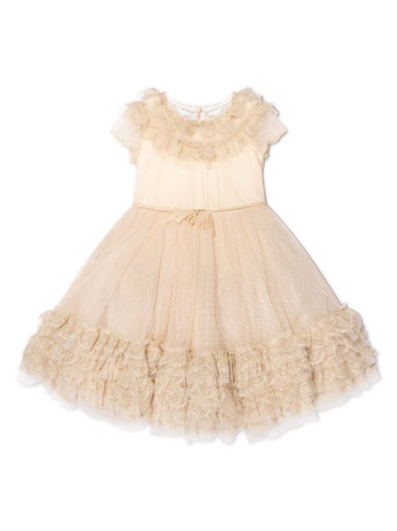 MARCHESA KIDS COUTURE Trimmed Plumetis-tulle dress - Neutrals von MARCHESA KIDS COUTURE