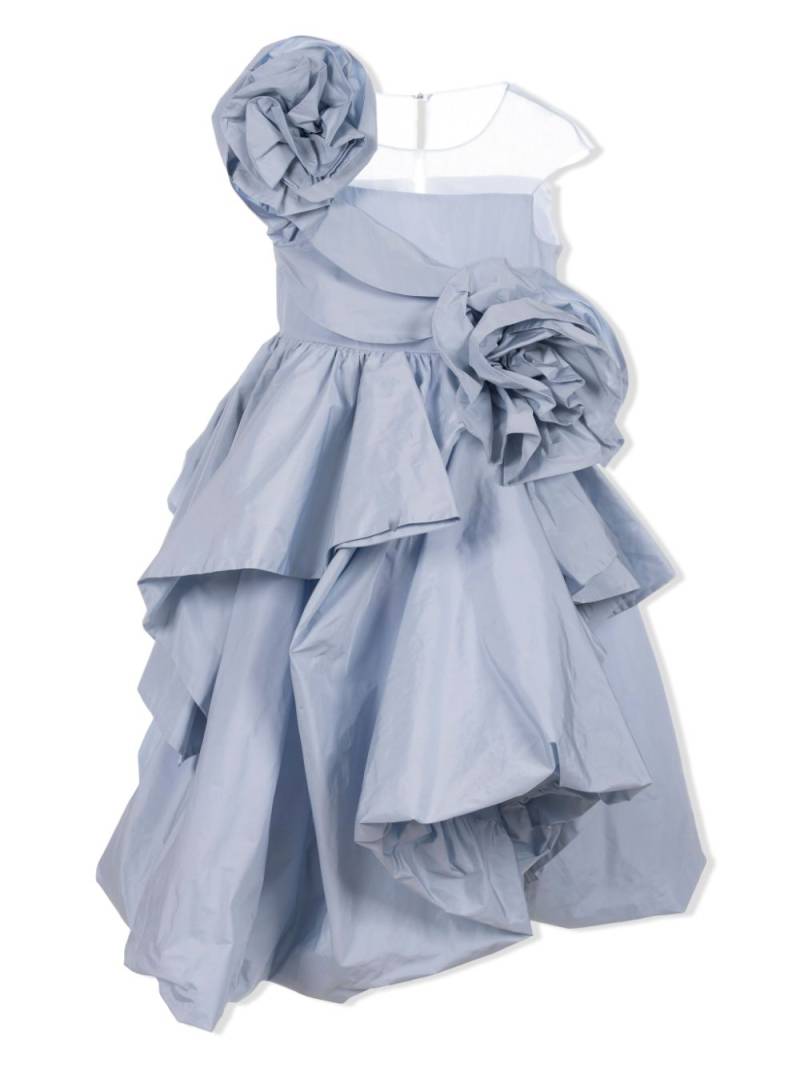 MARCHESA KIDS COUTURE floral-appliqué full-skirt dress - Blue von MARCHESA KIDS COUTURE