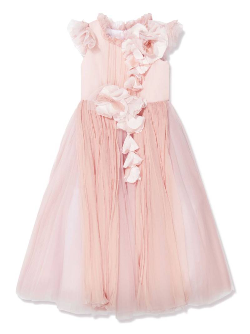 MARCHESA KIDS COUTURE floral-appliqué ruffled dress - Pink von MARCHESA KIDS COUTURE