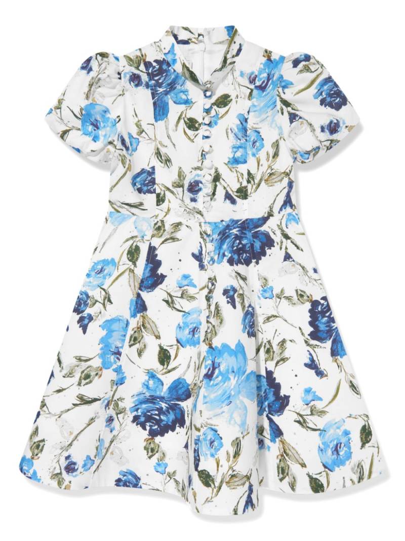 MARCHESA KIDS COUTURE floral-print cotton midi dress - Blue von MARCHESA KIDS COUTURE